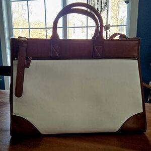 Elegant Brown and White Travel Bag